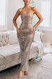 Camilladress Strapless Back Slit Rhinestone Bodycon Maxi Party Dress