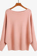 Camilladress Boat Neck Batwing Sleeves Ribbed Knit Sweater