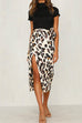 Camilladress Knot Waist Slit Midi Leopard Skirt