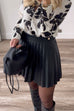 Camilladress Buttons Faux Leather Pleated Mini Skirt