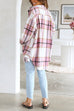 Camilladress Curve Hem Color Block Plaid Shacket Jacket