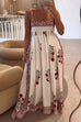 Camilladress Square Collar Splice Floral Print Swing Maxi Cami Dress