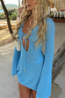 Camilladress V Neck Cut Out Crochet Lace Cover Up Mini Dress