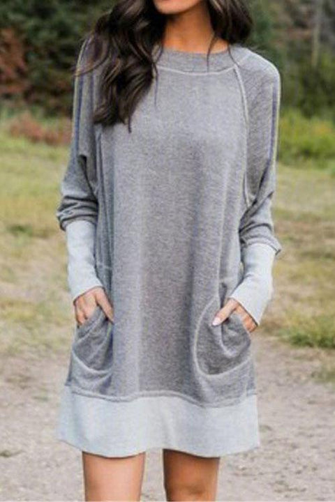 Camilladress Splice Pockets Casual Sweatershirt Dress