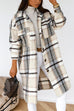 Camilladress Lapel Button Down Midi Plaid Outwear with Pockets