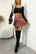 Camilladress High Waist Faux Leather Pleated Mini Skirt