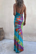 Camilladress Sleeveless Halter Backless Maxi Tie Dye Dress