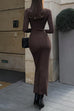 Camilladress Mockneck Long Sleeves Bodycon Knit Maxi Dress