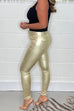 Camilladress High Waist Metallic Faux Leather Skinny Pants