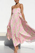 Camilladress Spaghetti Strap Empire Waist Floral Print Swing Maxi Dress