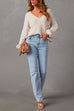 Camilladress Raw Hem Distressed Straight Leg Denim Pants