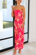 Camilladress Strapless Off Shoulder Backless Printed Maxi Party Dress