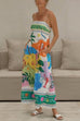 Camilladress Spaghetti Strap High Waist Tropic Print Maxi Holiday Dress