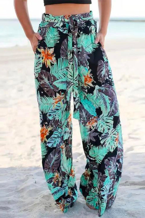 Camilladress Tie Waist Wide Leg Bohemia Printed Beach Pants