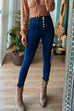 Button Fly High Rise Skinny Denim Pants