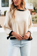 Camilladress Crewneck Drop Shoulder Color Block Knit Sweater