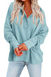 Camilladress Stand Collar Button Up Pocketed Casual Sweatshirt