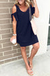 Camilladress Cold Shoulder Short Sleeve Solid Dress