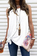 Camilladress Casual Sleeveless Solid Waistcoat T-shirt