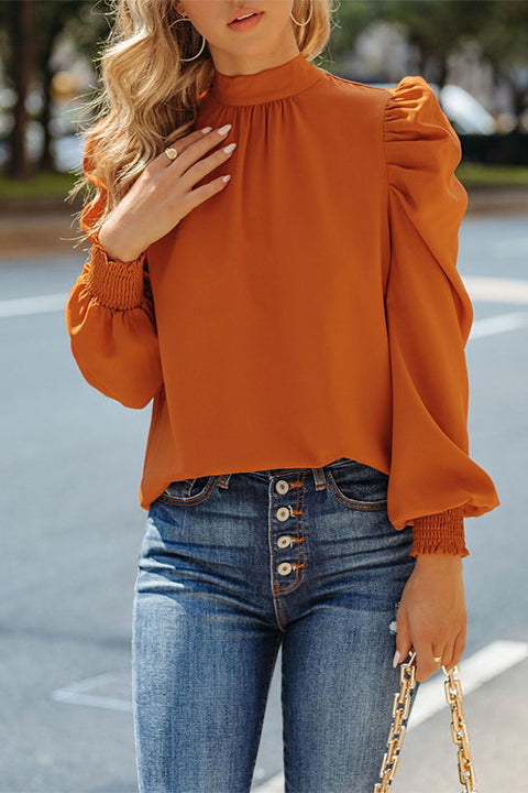 Camilladress Mockneck Long Sleeve Blouse