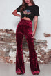 Camilladress High Waist Flare Velvet Pants