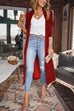 Camilladress Stylish Open Front Long Sleeve Velvet Long Coat