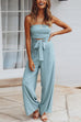 Camilladress Solid Off Shoulder Sleeveless Tie Waist Jumpsuit