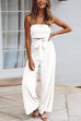 Camilladress Solid Off Shoulder Sleeveless Tie Waist Jumpsuit