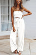 Camilladress Off Shoulder Bow Tie Waist Wide Leg Jumpsuit