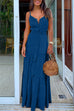 Camilladress Buttons V Neck Sleeveless Tie Waist Maxi Swing Dress