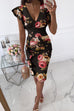 Camilladress V Neck Sleeveless High Waist Printed Dress