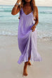 Camilladress V Neck Ruffle Solid Cami Beach Dress