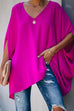 Camilladress V Neck Half Sleeve Loose Batwing T-shirt