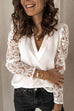 Camilladress V Neck Lace Splice Long Sleeve Shirt