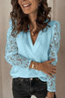 Camilladress V Neck Lace Splice Long Sleeve Shirt