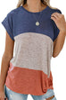 Camilladress Short Sleeve Twist Knot Color Block T-shirt