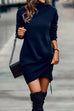 Camilladress Turtleneck Long Sleeve Irregular Hem Dress