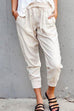 Camilladress Tie Waist Cotton Linen Joggers with Pockets