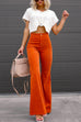 Camilladress One Button Corduroy Flare Pants with Pockets