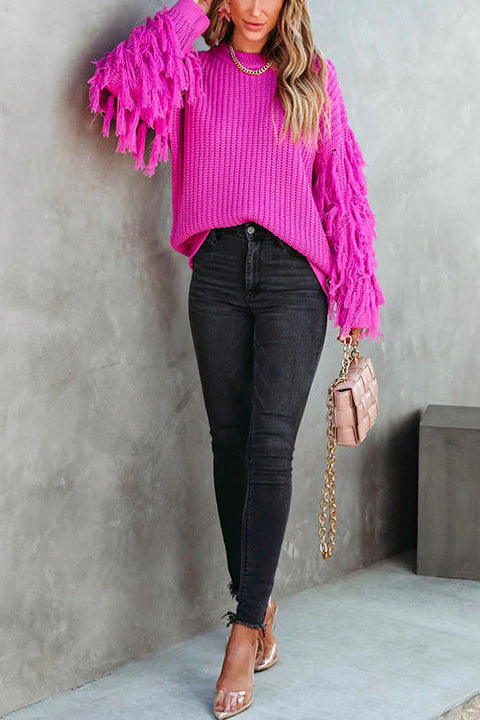 Camilladress Crewneck Tassel Long Sleeve Loose Sweater