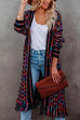 Camilladress Tassel Open Front Multi-colored Print Knit Cardigans