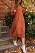 Camilladress Crewneck Frill Smocked Lantern Sleeve Swing Dress