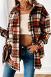 Camilladress Stylish Lapel Button Down Plaid Shacket