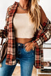 Camilladress Stylish Lapel Button Down Plaid Shacket