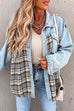 Camilladress Button Down Long Sleeve Splice Plaid Jacket