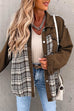 Camilladress Button Down Long Sleeve Splice Plaid Jacket