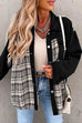 Camilladress Button Down Long Sleeve Splice Plaid Jacket