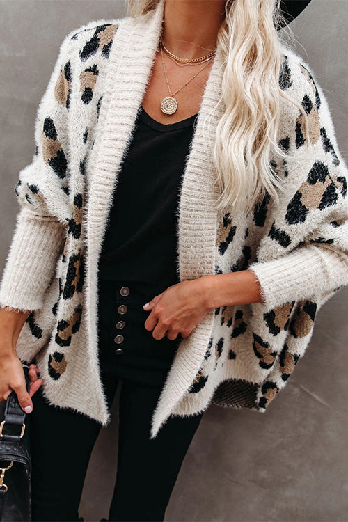 Camilladress Stylish Open Front Leopard Sweater Cardigans