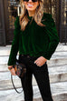 Camilladress Turtleneck Puff Sleeve Loose Velvet Sweatshirt