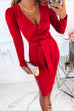 Camilladress Wrap V Neck Tie Waist Side Split Party Dress